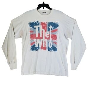 Vtg The Who Band T-Shirt British Flag Logo Single Stitch Men L 2009 Yearhour Ltd